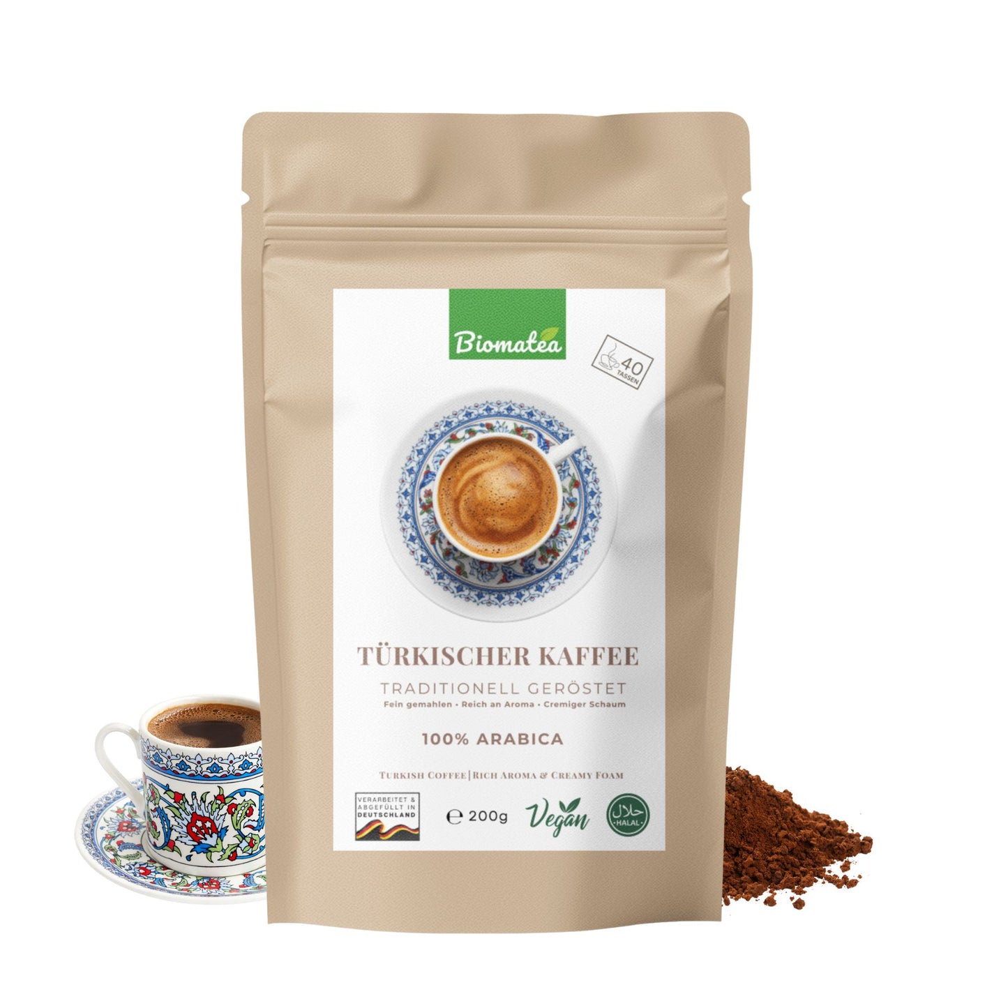 Türkischer Kaffee 200g – 100% Arabica, fein gemahlen, traditionell geröstet, intensives Aroma, ideal für Cezve & Espressokocher