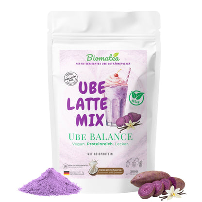 Ube Latte Mix instant "Balance" – Natural Mix (Zuckerfrei & Reisprotein) Yamswurzel Pulver