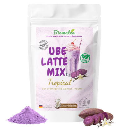 Vegan Ube Latte "Tropical" – Mit Kokosmilch & Lila Yamswurzel (Laktosefrei)