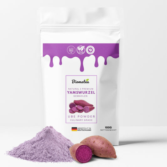 Lila Yamswurzel-Pulver, Ube powder, Natur Lila Süßkartoffelpulver, 100 g gemahlen