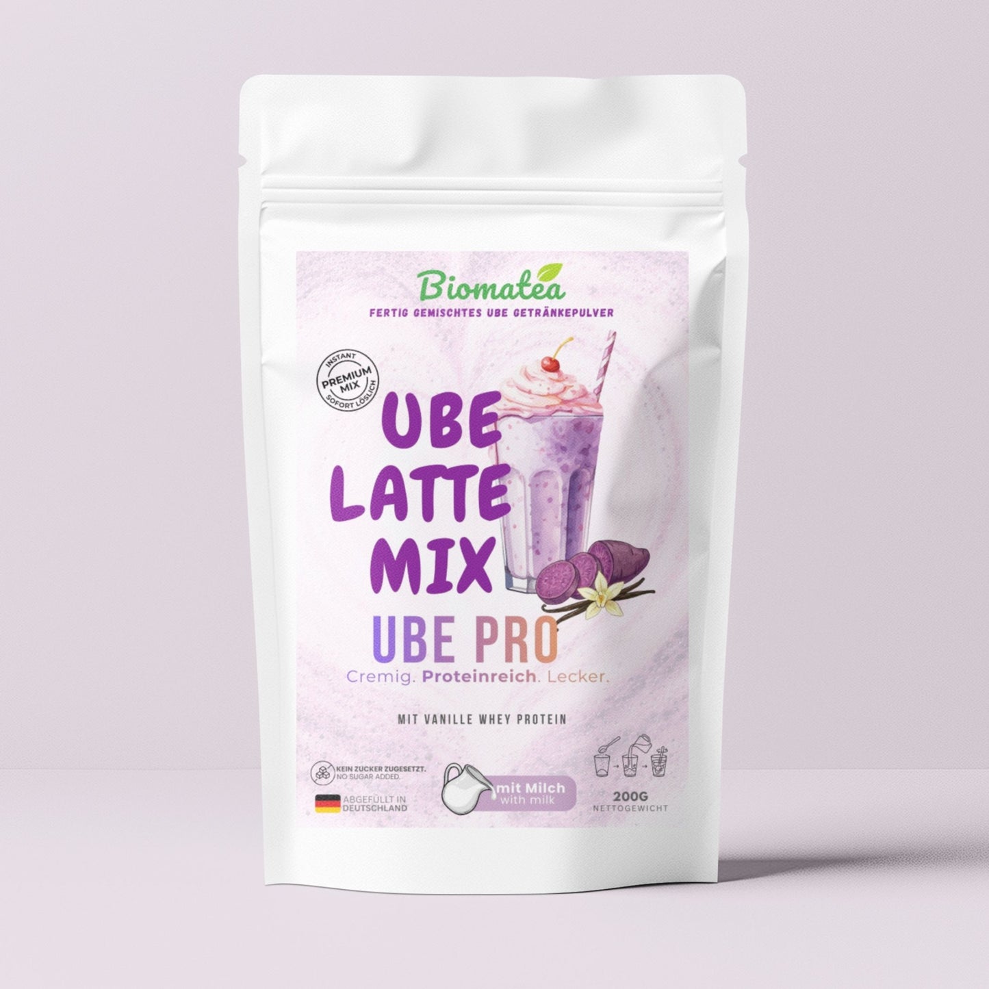 Ube Latte Mix instant "Ube Pro" Protein Latte (Whey & Ohne Zuckerzusatz) Yamswurzel Pulver