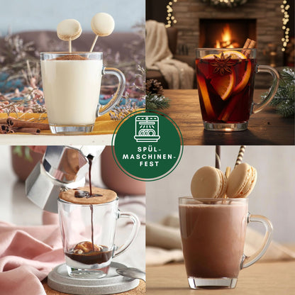 Vega 6er Set Teegläser mit Henkel, 250/300/400 ml