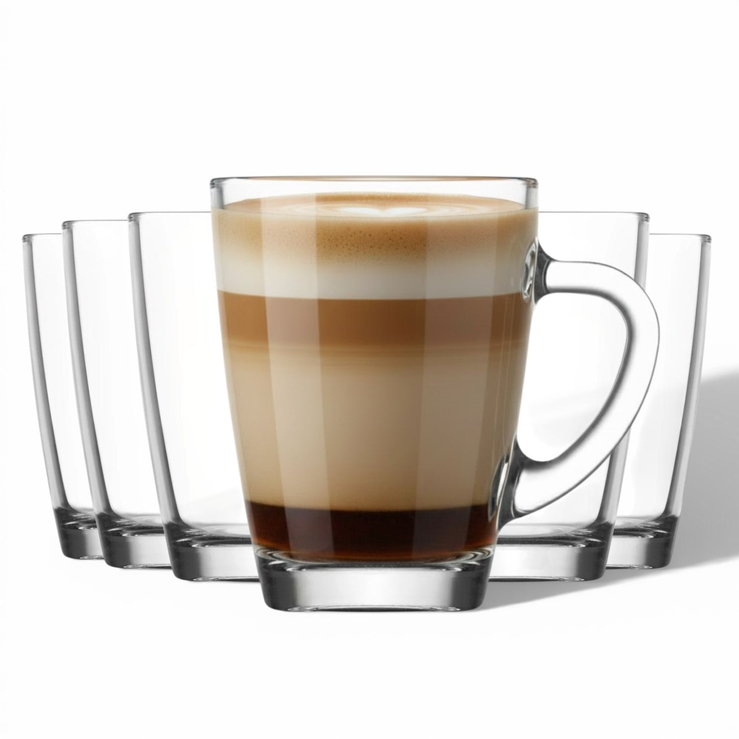 Vega 6er Set Teegläser mit Henkel, 250/300/400 ml
