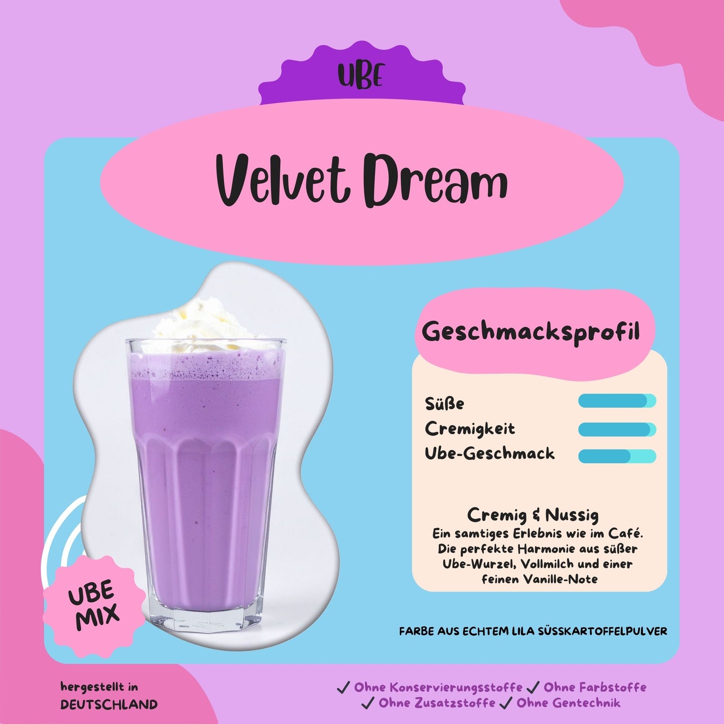 Premium Ube Latte "Velvet Dream" – Instant Purple Bubble Tea & Backmischung