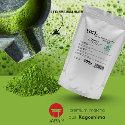 500g Vorratspack Premium Ceremonial Matcha Pulver aus Kagoshima Japan, Pestizidfrei Matcha-Tee