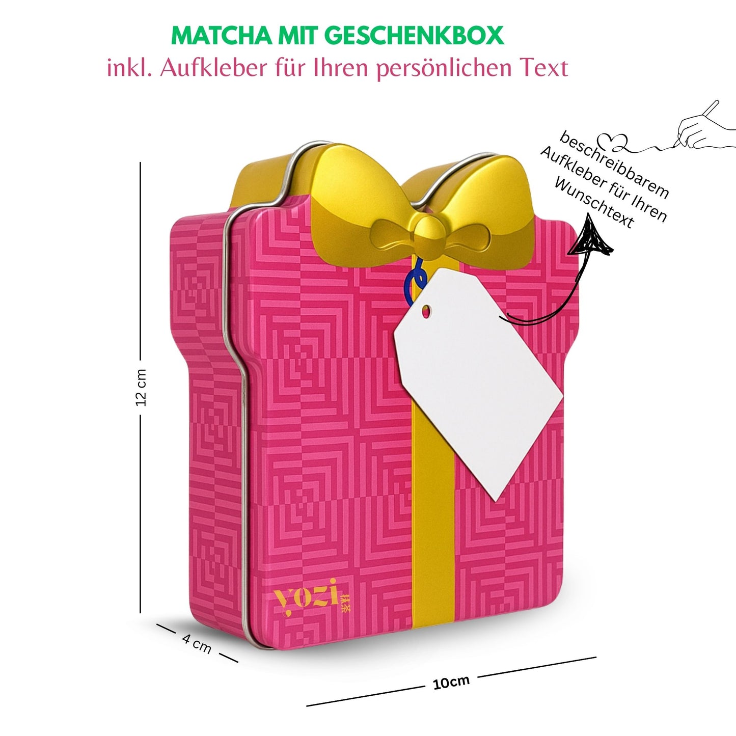 Yozi Premium ceremonial Matcha Pulver, 30g, inkl. Metall Geschenk-Etui, Pestizidfrei Matcha-Tee  aus Japan Kagoshima