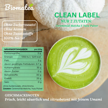Yuzu Matcha Pulver 30g - Ceremonial Grade Matcha mit japanischer Zitrusfrucht